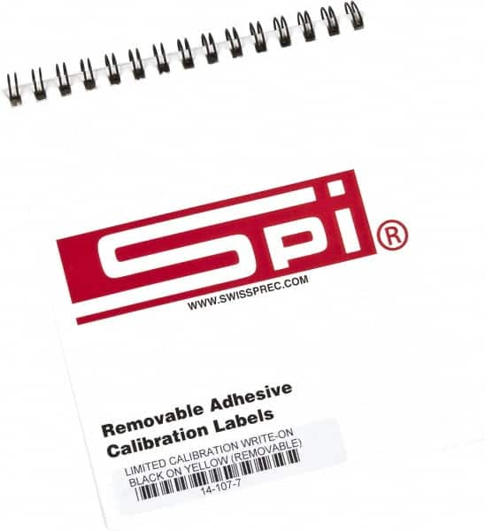 SPI - Inspection Label - Legend: Limited Calibration, English, Black & Yellow, 2" Long x 1/2" High, No Coating - Exact Tooling