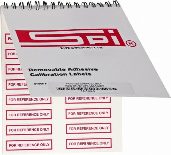 SPI - Inspection Label - Legend: For Reference Only, English, Red & White, 2" Long x 1/2" High, No Coating - Exact Tooling