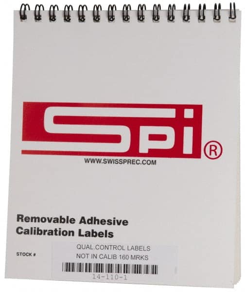 SPI - Inspection Label - Legend: Not In Calibration System, English, Red & White, 2" Long x 1/2" High, No Coating - Exact Tooling