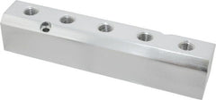 Coilhose Pneumatics - 1/2" Inlet, 1/4" Outlet Manifold - 7-1/2" Long x 1.58" Wide x 1.58" High, 0.235" Mount Hole, 2 Inlet Ports, 5 Outlet Ports - Exact Tooling