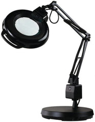 Electrix - 30 Inch, Spring Suspension, Desk Mounted, Fluorescent, Black, Magnifying Task Light - 22 Watt, 1.75x Magnification, 5 Inch Wide - Exact Tooling