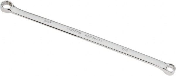 Proto - 1/4" x 5/16" 12 Point Spline Box Wrench - Double End, 8-5/8" OAL, Steel, Polished Finish - Exact Tooling