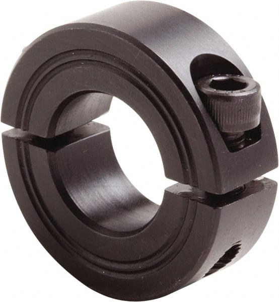 Climax Metal Products - 23mm Bore, Steel, Two Piece Clamp Collar - 1-7/8" Outside Diam - Exact Tooling
