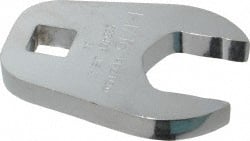 Proto - 1-1/16" 1/2" Drive Full Polish Chrome Open End Crowfoot Wrench - 2-1/8" Head Diam x 3/8" Head Thickness, 2-3/32" OAL - Exact Tooling