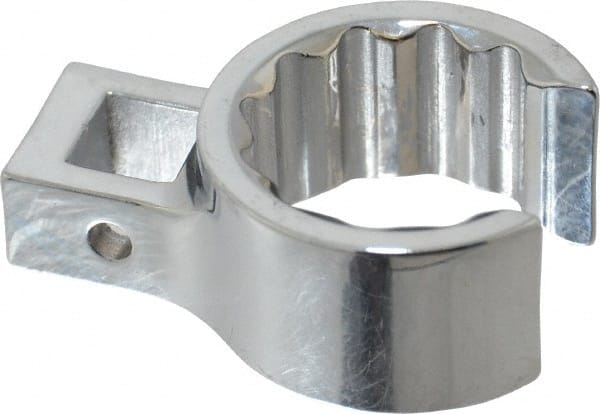 Proto - 1-3/16" 12 Point 1/2" Drive Full Polish Chrome Flare Nut Crowfoot Wrench - 1-11/16" Head Diam x 7/8" Head Thickness, 2.38" OAL - Exact Tooling