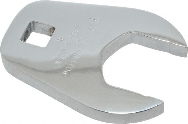 Proto - 1-1/4" 1/2" Drive Full Polish Chrome Open End Crowfoot Wrench - 2-15/32" Head Diam x 3/8" Head Thickness, 2-23/64" OAL - Exact Tooling