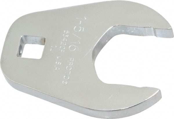 Proto - 1-5/16" 1/2" Drive Full Polish Chrome Open End Crowfoot Wrench - 2-19/32" Head Diam x 3/8" Head Thickness, 2-39/64" OAL - Exact Tooling