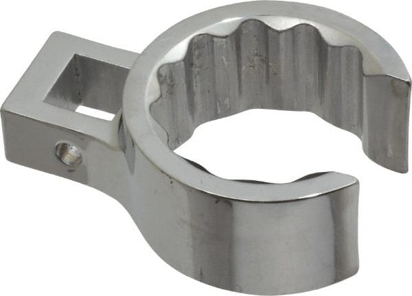 Proto - 1-5/16" 12 Point 1/2" Drive Full Polish Chrome Flare Nut Crowfoot Wrench - 1-27/32" Head Diam x 7/8" Head Thickness, 2.53" OAL - Exact Tooling