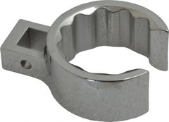 Proto - 1-1/2" 12 Point 1/2" Drive Full Polish Chrome Flare Nut Crowfoot Wrench - 2-1/16" Head Diam x 15/16" Head Thickness, 2-3/4" OAL - Exact Tooling