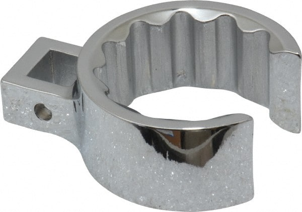 Proto - 1-9/16" 12 Point 1/2" Drive Full Polish Chrome Flare Nut Crowfoot Wrench - 2-5/32" Head Diam x 15/16" Head Thickness, 2.88" OAL - Exact Tooling