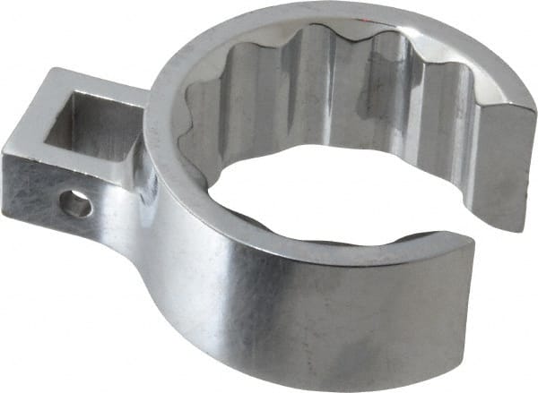 Proto - 1-11/16" 12 Point 1/2" Drive Full Polish Chrome Flare Nut Crowfoot Wrench - 2-5/16" Head Diam x 1" Head Thickness, 3" OAL - Exact Tooling