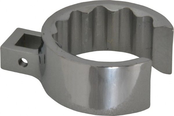 Proto - 1-7/8" 12 Point 1/2" Drive Full Polish Chrome Flare Nut Crowfoot Wrench - 2-9/16" Head Diam x 1-1/16" Head Thickness, 3-1/4" OAL - Exact Tooling