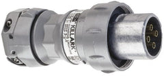 Hubbell Killark - 4 Pole, 4 Pin Cofiguration, NEMA 4X, 60 Amp Plug - 250 VDC, 600 VAC, Self Grounding - Exact Tooling