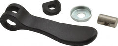 KIPP - #10-32, 0.71" Hub Diam, Black Powder Coat Cast Aluminum Adjustable Clamping Handle - Exact Tooling