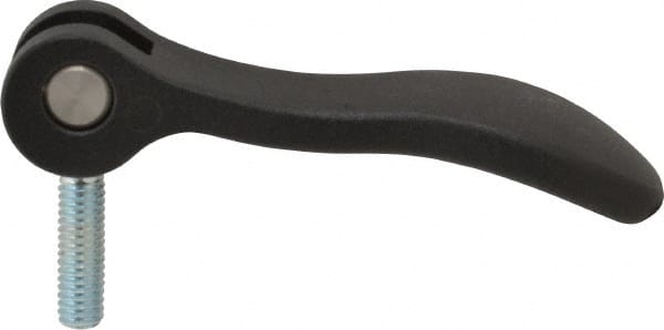 KIPP - 5/16-18, 1.06" Hub Diam, Black Powder Coat Cast Aluminum Adjustable Clamping Handle - 0.99" Stud Length - Exact Tooling