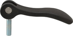 KIPP - 5/16-18, 1.06" Hub Diam, Black Powder Coat Cast Aluminum Adjustable Clamping Handle - 0.99" Stud Length - Exact Tooling