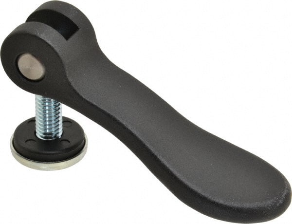 KIPP - 3/8-16, 1.06" Hub Diam, Black Powder Coat Cast Aluminum Adjustable Clamping Handle - 0.99" Stud Length - Exact Tooling
