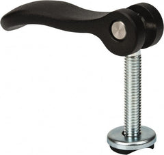 KIPP - 3/8-16, 1.06" Hub Diam, Black Powder Coat Cast Aluminum Adjustable Clamping Handle - 1.96" Stud Length - Exact Tooling