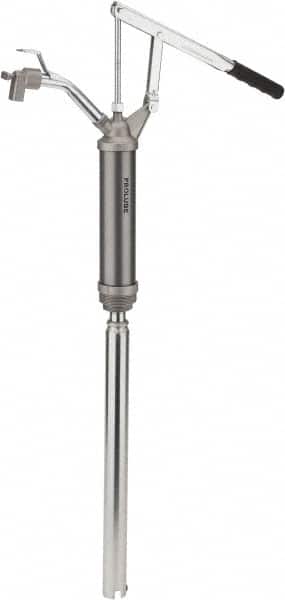 PRO-LUBE - 1/2" Outlet, Aluminum & Steel Hand Operated Transfer Pump - 10 oz per Stroke, For 15 to 55 Gal Drums, For Antifreeze, Heating Oils, Heavy & Light Oils, Motor Oil & Transmission Fluid - Exact Tooling