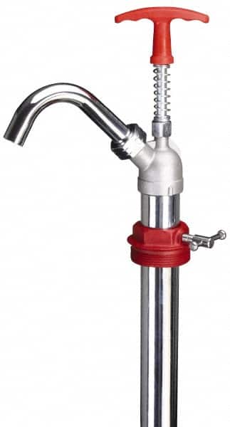 PRO-LUBE - Oil Lubrication 0.04 Strokes/oz Flow Steel & Cast Iron Lever Hand Pump - For 55 Gal Container, Use with High Viscosity Petroleum Based Media & Lacquer Thinner, Do Not Use with Corrosive Media, Gasoline & Water-Based Media - Exact Tooling