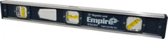 Empire Level - Magnetic 18" Long 3 Vial I-Beam Level - Aluminum, Blue, 1 45°, 1 Level & 1 Plumb Vials - Exact Tooling