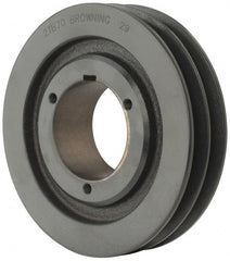 Browning - 2 Groove, 3/4 to 2-11/16 Bore Diam, 7.35" Outside Diam, QD Bushed V Belt Sheave - 6.6 A Diam Belt Pitch - Exact Tooling