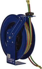 CoxReels - 24" Long x 10-1/4" Wide x 25-1/2" High, 1/4" ID, Spring Retractable Welding Hose Reel - 100' Hose Length, 200 psi Working Pressure, Hose Included - Exact Tooling