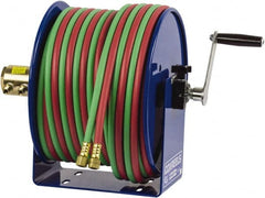 CoxReels - 17" Long x 18-1/4" Wide x 18" High, 1/4" ID, Hand Crank Welding Hose Reel - 200' Hose Length, 200 psi Working Pressure, Hose Included - Exact Tooling