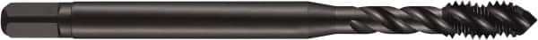 DORMER - 1/4-28 UNF 3 Flute 3B Modified Bottoming Spiral Flute Tap - Powdered Metal, Oxide Finish, 2-1/2" OAL, Right Hand Flute, Right Hand Thread, H3, Series E038 - Exact Tooling