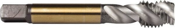 DORMER - M5x0.80 Metric Coarse 3 Flute 6H Modified Bottoming Spiral Flute Tap - Powdered Metal, Bright Finish, 2-3/8" OAL, Right Hand Flute, Right Hand Thread, Series E007 - Exact Tooling