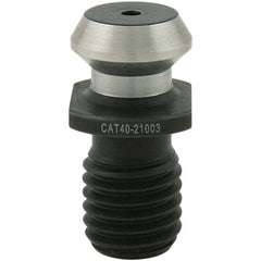 Techniks - CAT40 Taper, 5/8-11 Thread, 45° Angle Radius, Standard Retention Knob - 1-1/2" OAL, 0.74" Knob Diam, Through Coolant - Exact Tooling