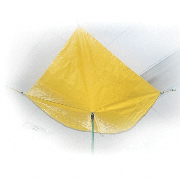 UltraTech - 20" Diam, Square Roof Leak Diverter - 5' Long x 5' Wide x 10 mil Thick, Yellow - Exact Tooling