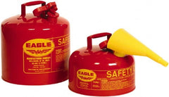 Eagle - 1 Gal Galvanized Steel Type I Safety Can - 8" High x 9" Diam, Red - Exact Tooling
