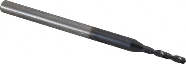 Micro Drill Bit: 0.0827″ Dia, 140 °, Solid Carbide TiAlN Finish, RH Cut, Spiral Flute, Straight-Cylindrical Shank, Series 6400