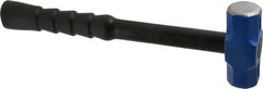 NUPLA - 2 Lb Head, 14" Long Soft Steel Safety Sledge Hammer - Steel Head, 1-1/4" Face Diam, 3" Long Head, Fiberglass Handle - Exact Tooling