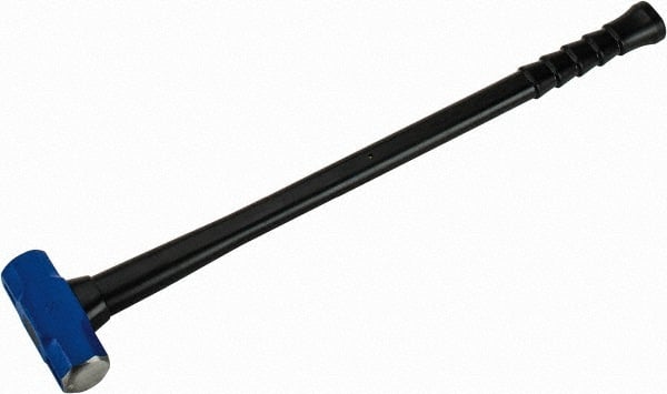 NUPLA - 6 Lb Head, 32" Long Soft Steel Safety Sledge Hammer - Steel Head, 1-3/4" Face Diam, 5-7/8" Long Head, Fiberglass Handle - Exact Tooling