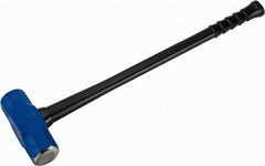 NUPLA - 16 Lb Head, 32" Long Soft Steel Safety Sledge Hammer - Steel Head, 2-5/8" Face Diam, 8-1/4" Long Head, Fiberglass Handle - Exact Tooling