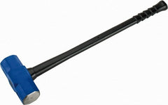 NUPLA - 20 Lb Head, 32" Long Soft Steel Safety Sledge Hammer - Steel Head, 2-3/4" Face Diam, 8-5/8" Long Head, Fiberglass Handle - Exact Tooling