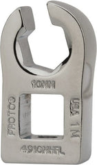 Proto - 3/4" 6 Point 3/8" Drive Chrome Flare Nut Crowfoot Wrench - 0.77" Head Diam x 1/4" Head Thickness, 1-15/16" OAL - Exact Tooling