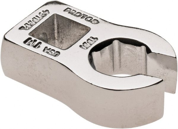 Proto - 11mm 6 Point 3/8" Drive Chrome Flare Nut Crowfoot Wrench - 15/16" Head Diam x 1/4" Head Thickness, 1-1/2" OAL - Exact Tooling