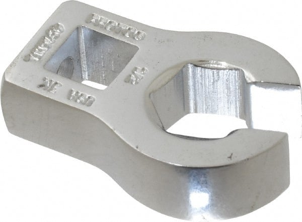 Proto - 1/2" 6 Point 3/8" Drive Chrome Flare Nut Crowfoot Wrench - 1-3/32" Head Diam x 1/4" Head Thickness, 1-5/8" OAL - Exact Tooling