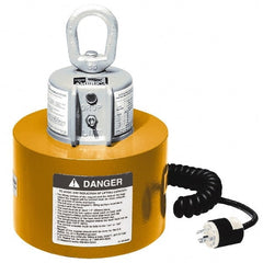 Walker - 7,250 Lb Load Capacity, Electric Powered Lift Magnet - 14-1/2" High, 16" Head/Holder Diam, For Use with Flats - Exact Tooling