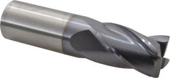 Kennametal - 1" Diam, 1-1/2" Length of Cut, 1" Shank Diam, 4" OAL, 4 Flute Solid Carbide Square End Mill - Exact Tooling