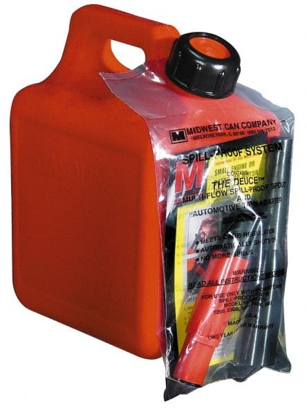 Made in USA - 1 Gal High Density Polyethylene Spill-Proof CARB Gas Can - 9-1/2" High x 7-1/2" Diam, Red - Exact Tooling