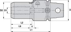 Kennametal - KM63UT Modular Connection, 20mm Hole Diam, Hydraulic Tool Holder/Chuck - 42mm Nose Diam, 85mm Projection, 41mm Clamp Depth, 15,000 RPM, Through Coolant - Exact Tooling