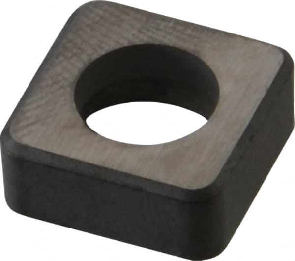 Kennametal - 1/2" Inscribed Circle, Square Turning Shim for Indexables - Ceramic, 0.187" Thick, Negative Rake - Exact Tooling