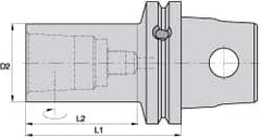 Kennametal - KM63XMZ Outside Modular Connection, KM32 Inside Modular Connection, KM63 to KM32 Reducing Adapter - 70.1mm Projection, 32mm Nose Diam, 110.11mm OAL, Through Coolant - Exact Tooling