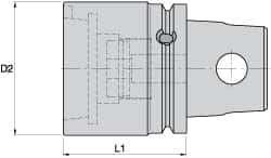 Kennametal - KR50 Inside Modular Connection, Boring Head Modular Connection - KM63XMZ Outside, Modular Connection Mount, 2.362 Inch Projection, 2.557 Inch Nose Diameter - Exact Tooling