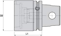 Kennametal - KR50 Inside Modular Connection, Boring Head Modular Connection - KM63XMZ Outside, Modular Connection Mount, 2.362 Inch Projection, 2.557 Inch Nose Diameter - Exact Tooling