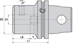 Kennametal - KM63XMZ Modular Connection, 0.5512" Inside Hole Diam, 2.9528" Projection, Whistle Notch Adapter - Through Coolant - Exact Tooling